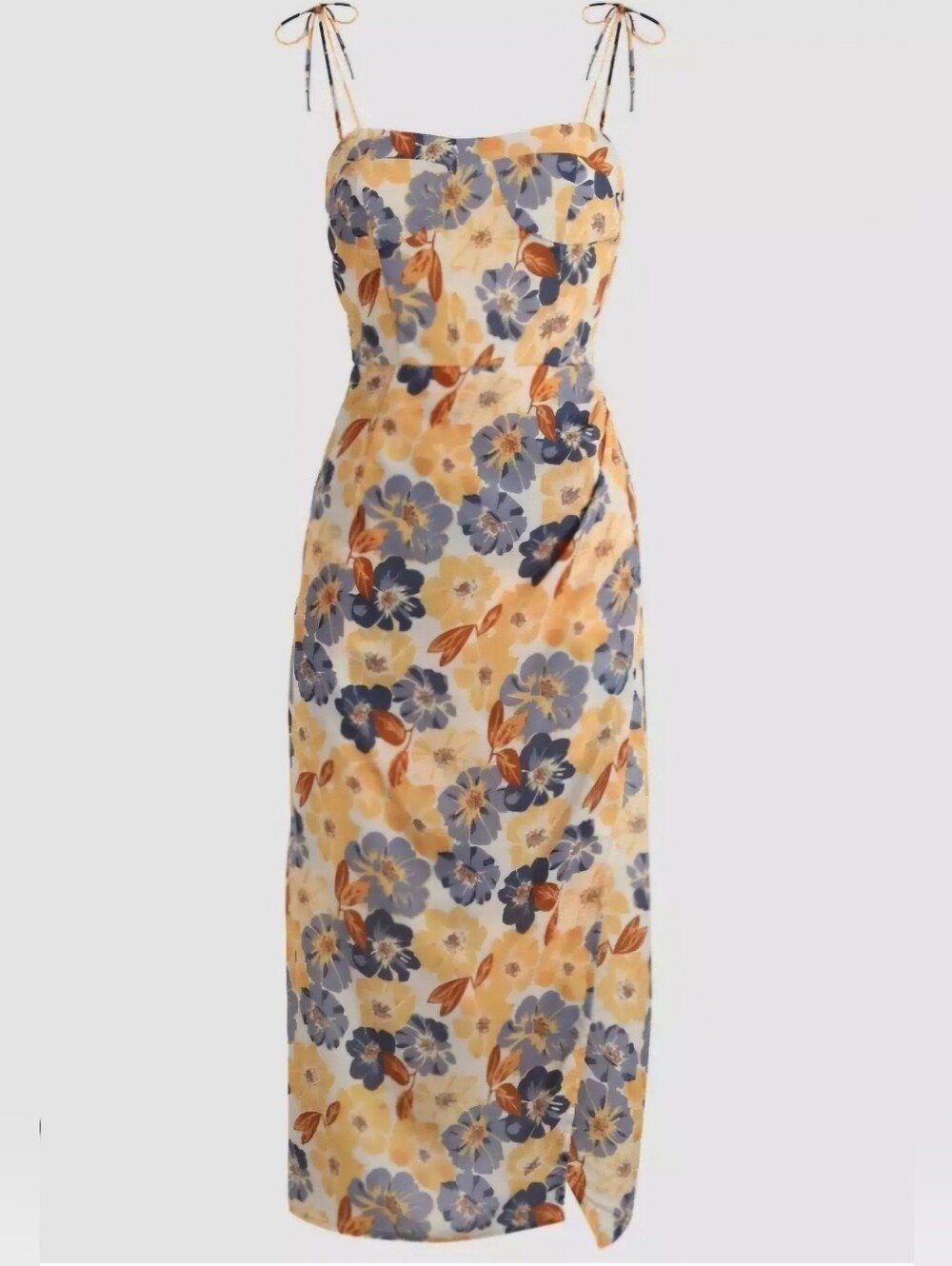 🌻✨️ SUN-DRENCHED Yellow and Navy Floral Midi From Cider